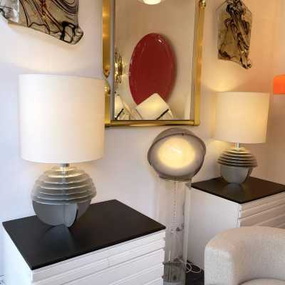 Pair of saturn metal lamps by Banci. Italy 1970. in the style of Stilnovo, Joe Colombo, Arteluce, Arredoluce, Lumi, Luci, Rggiani, Sciolari, Werner Pantone, Luigi Colani, Raak, Angelo Lelii, Angelo Brotto, Esperia, Francesco Bocola, Superstudio, Enrico Tronconi, Mario Bellini , Harvey Guzzini, Luigi Massoni, Martinelli, Pierre Cardin, Fabio Lenci, Gio Ponti, Francesco Buzzi Ceriani, Fontana Arte, Artemide, Arteluce, Arredoluce, Luigi Caccia Dominioni, Willy Rizzo, Mario Sabot, Azucena. mid century