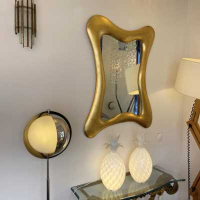 sconces lamp pair wrought iron gilded glass brutalist longobard poliarte italy 1970 biancardi jordan