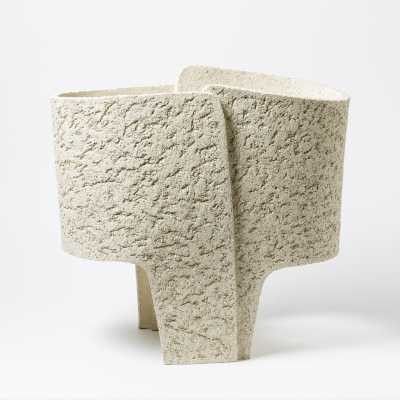 “Nocta_03” table lamp in beige grog stoneware by Denis Castaing.