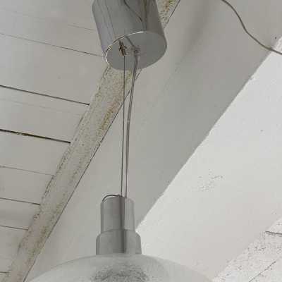 Suspension or chandelier LS134 in bubbled Murano glass and metal by Carlo Nason for Mazzega. Italy 1970 aldo vistosi venini la murrina