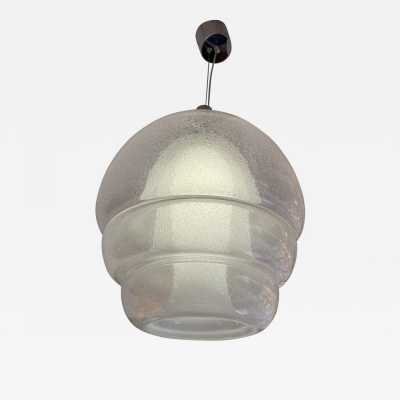 Suspension or chandelier LS134 in bubbled Murano glass and metal by Carlo Nason for Mazzega. Italy 1970 aldo vistosi venini la murrina