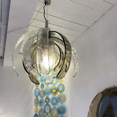 Chandelier or suspension pendant lightning light model Artichoke in Murano glass and metal by Carlo Nason for Mazzega. Italy 1970. in the gour of Venini, Veronese, La Murrina, Aldo Nason, Stilnovo, Joe Colombo, Arteluce, Arredoluce, Lumi, Luci, Rggiani, Sciolari, Werner Pantone, Luigi Colani, Raak, Angelo Lelii, Angelo Brotto, Esperia, Francesco Bocola, Superstudio, Enrico Tronconi, Mario Bellini, Harvey Guzzini, Luigi Massoni, Martinelli, Pierre Cardin, Fabio Lenci, Gio Ponti brass mid-century floor lamps