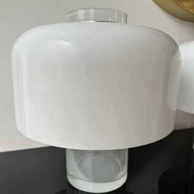 Pair of table lamps or illuminating vase model LT226 in Murano glass and metal by Carlo Nason for Mazzega. Italy 1970. in the style of Venini, Vistosi, La Murrina, Seguso, Aldo Nason, Poliarte, Esperia, Angelo Brotto, Stilnovo, Arteluce, Arredoluce, Artemide, Pierre Cardin, Lumi, Luci, Raak, Angelo Lelii, Francesco Bocola, Superstudio , Enrico Tronconi, Mario Bellini, Harvey Guzzini, Luigi Massoni, Martinelli, Fabio Lenci, Gio Ponti. floor lamp chandelier sconces mid-century modern space age brass