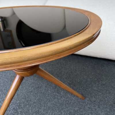 pedestal table wood cesare lacca opaline italy 1960 1950