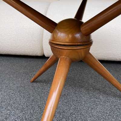 pedestal table wood cesare lacca opaline italy 1960 1950