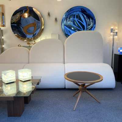 pedestal table wood cesare lacca opaline italy 1960 1950
