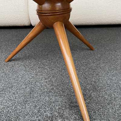 pedestal table wood cesare lacca opaline italy 1960 1950