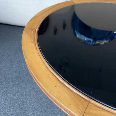 pedestal table wood cesare lacca opaline italy 1960 1950