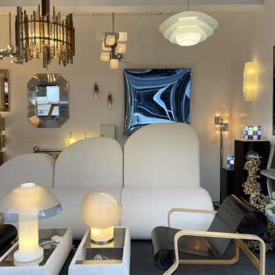 Murano glass suspension chandelier artemide metal italy 1970