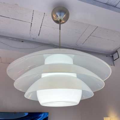 Murano glass suspension chandelier artemide metal italy 1970