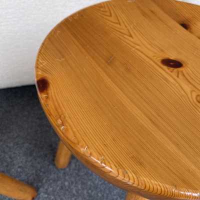 pair charlotte perriand les arcs pine wood stools 1950 1960