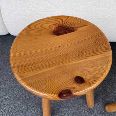 pair charlotte perriand les arcs pine wood stools 1950 1960