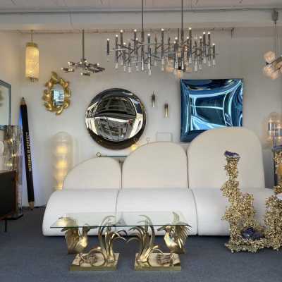 gilt bronze coffee table Christian Techoueyres house jansen france 1970 pelican reed