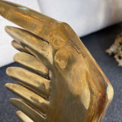 gilt bronze coffee table Christian Techoueyres house jansen france 1970 pelican reed