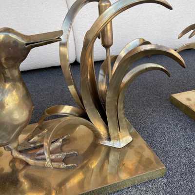 gilt bronze coffee table Christian Techoueyres house jansen france 1970 pelican reed