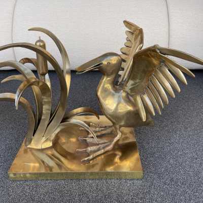 gilt bronze coffee table Christian Techoueyres house jansen france 1970 pelican reed