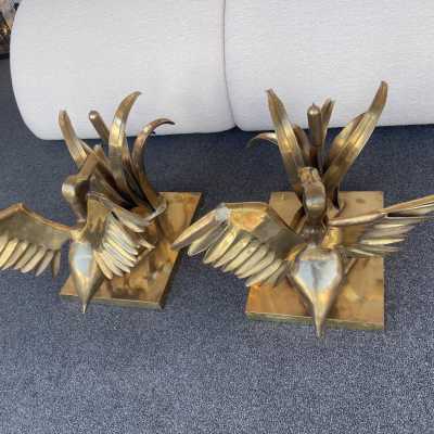 gilt bronze coffee table Christian Techoueyres house jansen france 1970 pelican reed