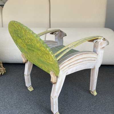 armchair gérard rigot animal animals painted wood france 1980 antelope cat