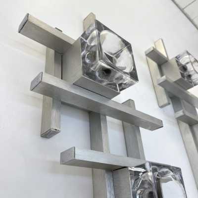 sconces chandeliers cubic sciolari gaetano italy 1970
