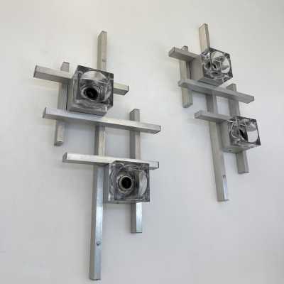 sconces chandeliers cubic sciolari gaetano italy 1970