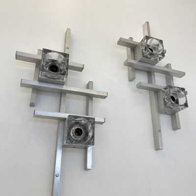 sconces chandeliers cubic sciolari gaetano italy 1970