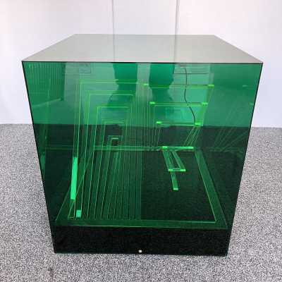 Cubo di Teo kinetic sculpture lamp in plexiglass by James Rivère and produced by Centro Ricerche di Arte Industria Lissone. Italy 1970. in the style of Stilnovo, Joe Colombo, Arteluce, Arredoluce, Lumi, Luci, Rggiani, Sciolari, Werner Pantone, Luigi Colani, Raak, Angelo Lelii, Angelo Brotto, Esperia, Francesco Bocola, Superstudio, Enrico Tronconi, Mario Bellini , Harvey Guzzini, Luigi Massoni, Martinelli, Pierre Cardin, Fabio Lenci. floor lamp sconces mid-century sconces