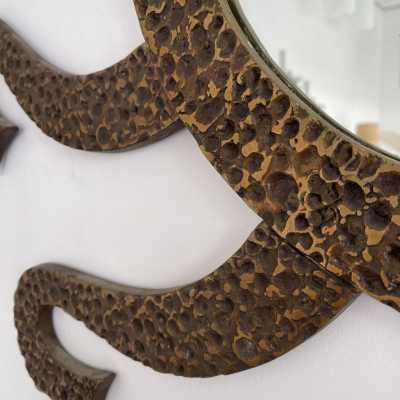 mirror brass bronze octopus sun luciano frigerio desio italy 1970 1980