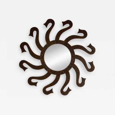 mirror brass bronze octopus sun luciano frigerio desio italy 1970 1980