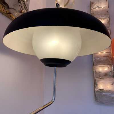 Rare Large Mikado LTE5 lamp in gray granite, lacquered metal and metal by Luigi Caccia Dominioni for Azucena. Italy 1960. in the style of Venini, Vistosi, La Murrina, Carlo Aldo Nason for Mazzega, Stilnovo, Joe Colombo, Arteluce, Arredoluce, Lumi, Luci, Rggiani, Sciolari, Verner Panton, Raak, Angelo Lelii, Angelo Brotto, Esperia , Pierre Cardin, Fabio Lenci, Gio Ponti, Ignazio Gardella, Enrico Tronconi, Mario Bellini, Harvey Guzzini, Luigi Massoni, mid-century floor lamp chandelier sconces