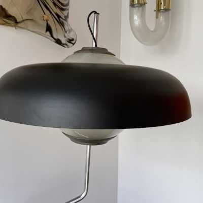 Rare Large Mikado LTE5 lamp in gray granite, lacquered metal and metal by Luigi Caccia Dominioni for Azucena. Italy 1960. in the style of Venini, Vistosi, La Murrina, Carlo Aldo Nason for Mazzega, Stilnovo, Joe Colombo, Arteluce, Arredoluce, Lumi, Luci, Rggiani, Sciolari, Verner Panton, Raak, Angelo Lelii, Angelo Brotto, Esperia , Pierre Cardin, Fabio Lenci, Gio Ponti, Ignazio Gardella, Enrico Tronconi, Mario Bellini, Harvey Guzzini, Luigi Massoni, mid-century floor lamp chandelier sconces