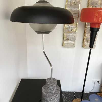 Rare Large Mikado LTE5 lamp in gray granite, lacquered metal and metal by Luigi Caccia Dominioni for Azucena. Italy 1960. in the style of Venini, Vistosi, La Murrina, Carlo Aldo Nason for Mazzega, Stilnovo, Joe Colombo, Arteluce, Arredoluce, Lumi, Luci, Rggiani, Sciolari, Verner Panton, Raak, Angelo Lelii, Angelo Brotto, Esperia , Pierre Cardin, Fabio Lenci, Gio Ponti, Ignazio Gardella, Enrico Tronconi, Mario Bellini, Harvey Guzzini, Luigi Massoni, mid-century floor lamp chandelier sconces