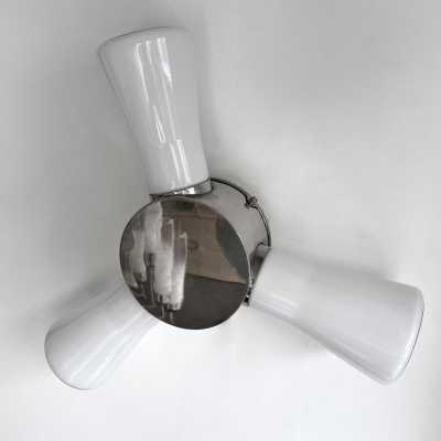Pair of Helice glass and metal sconces. Italy 1990. in the style of Venini, La Murrina, Seguso, Carlo Aldo Nason, Poliarte, Esperia, Angelo Brotto, Stilnovo, Arteluce, Arredoluce, Artemide, Pierre Cardin, Lumi, Luci, Raak, Angelo Lelii, Francesco Bocola, Superstudio, Enrico Tronconi, Mario Bellini, Harvey Guzzini, Luigi Massoni, Martinelli, Fabio Lenci. lamps floor lamp chandelier suspension mid-century sconces