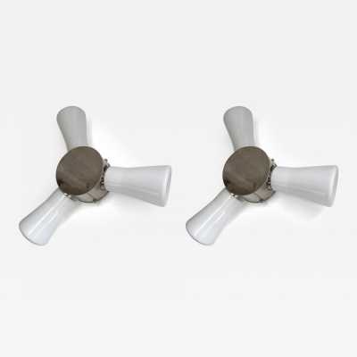 Pair of Helice glass and metal sconces. Italy 1990. in the style of Venini, La Murrina, Seguso, Carlo Aldo Nason, Poliarte, Esperia, Angelo Brotto, Stilnovo, Arteluce, Arredoluce, Artemide, Pierre Cardin, Lumi, Luci, Raak, Angelo Lelii, Francesco Bocola, Superstudio, Enrico Tronconi, Mario Bellini, Harvey Guzzini, Luigi Massoni, Martinelli, Fabio Lenci. lamps floor lamp chandelier suspension mid-century sconces