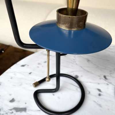 paire bougeoirs annee 1950 1960 italie metal laqué laiton