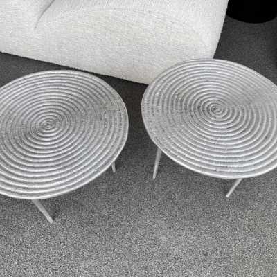 coffee tables side tables metal cast aluminum spiral italy 1990 garouste and bonetti hubert le gall