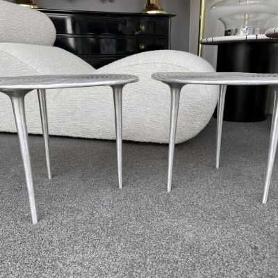 coffee tables side tables metal cast aluminum spiral italy 1990 garouste and bonetti hubert le gall