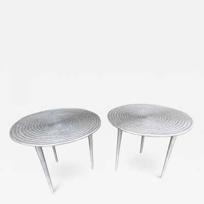coffee tables side tables metal cast aluminum spiral italy 1990 garouste and bonetti hubert le gall