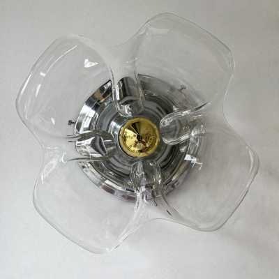 wall lights pair lamps murano glass metal brass italy 1970