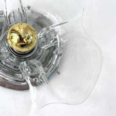 wall lights pair lamps murano glass metal brass italy 1970