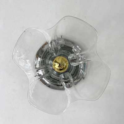 wall lights pair lamps murano glass metal brass italy 1970