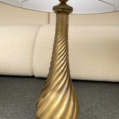pair lamps murano golden glass brass bronze venini italy 1960 1970