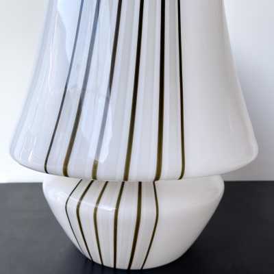 Pair of striped murano glass table lamps. Italy 1970. in the style of Venini, Vistosi, Veronese, La Murrina, Stilux, Aldo Carlo Nason, Stilnovo, Joe Colombo, Arteluce, Arredoluce, Italian design Lumi, Luci, Rggiani, Sciolari, Werner Pantone, Luigi Colani, Raak, Angelo Lelii, Angelo Brotto, Esperia, Francesco Bocola, Superstudio, Enrico Tronconi, Mario Bellini, Harvey Guzzini, Luigi Massoni, Martinelli, Pierre Cardin, Fabio Lenci, Gio Ponti. brass mid-century floor lamp