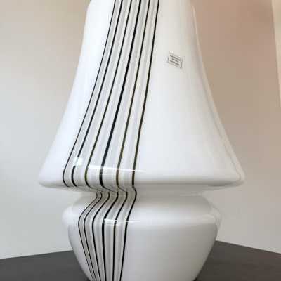 Pair of striped murano glass table lamps. Italy 1970. in the style of Venini, Vistosi, Veronese, La Murrina, Stilux, Aldo Carlo Nason, Stilnovo, Joe Colombo, Arteluce, Arredoluce, Italian design Lumi, Luci, Rggiani, Sciolari, Werner Pantone, Luigi Colani, Raak, Angelo Lelii, Angelo Brotto, Esperia, Francesco Bocola, Superstudio, Enrico Tronconi, Mario Bellini, Harvey Guzzini, Luigi Massoni, Martinelli, Pierre Cardin, Fabio Lenci, Gio Ponti. brass mid-century floor lamp