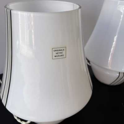 Pair of striped Murano glass lamps. Italy 1970. in the style of Venini, Vistosi, Veronese, La Murrina, Stilux, Aldo Carlo Nason, Stilnovo, Joe Colombo, Arteluce, Arredoluce, Italian design Lumi, Luci, Rggiani, Sciolari, Werner Pantone, Luigi Colani, Raak, Angelo Lelii, Angelo Brotto, Esperia, Francesco Bocola, Superstudio, Enrico Tronconi, Mario Bellini, Harvey Guzzini, Luigi Massoni, Martinelli, Pierre Cardin, Fabio Lenci, Gio Ponti. mid-century floor lamp chandelier sconces