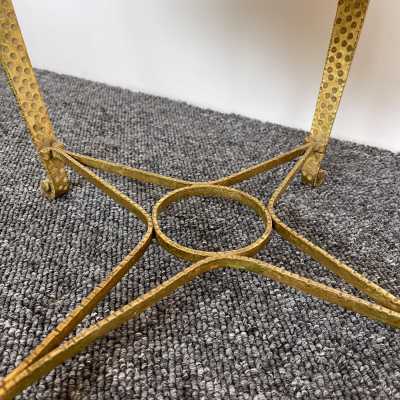 stools pair wrought iron gilt gold leaf pier luigi colli italy 1950 1940 1960 brass