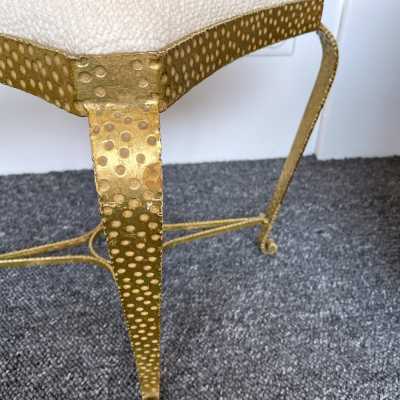 stools pair wrought iron gilt gold leaf pier luigi colli italy 1950 1940 1960 brass