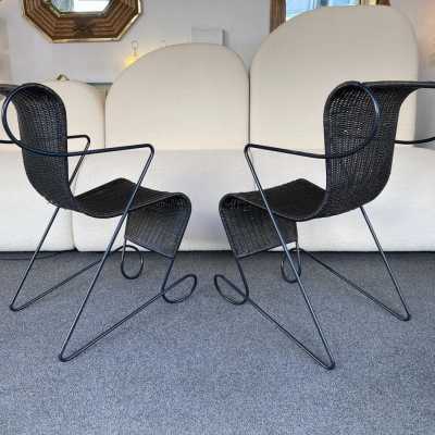 ron arad driade zigo chairs armchairs bridge metal rattan italy 1990 1980