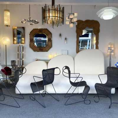 ron arad driade zigo chairs armchairs bridge metal rattan italy 1990 1980