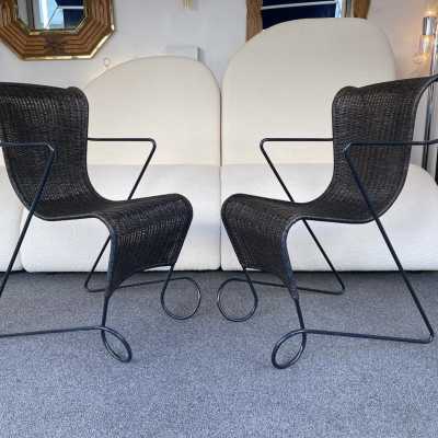 ron arad driade zigo chairs armchairs bridge metal rattan italy 1990 1980