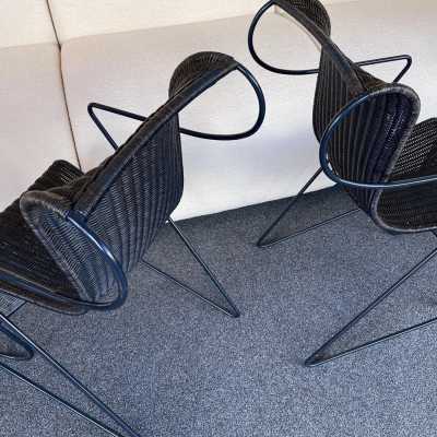 ron arad driade zigo chairs armchairs bridge metal rattan italy 1990 1980